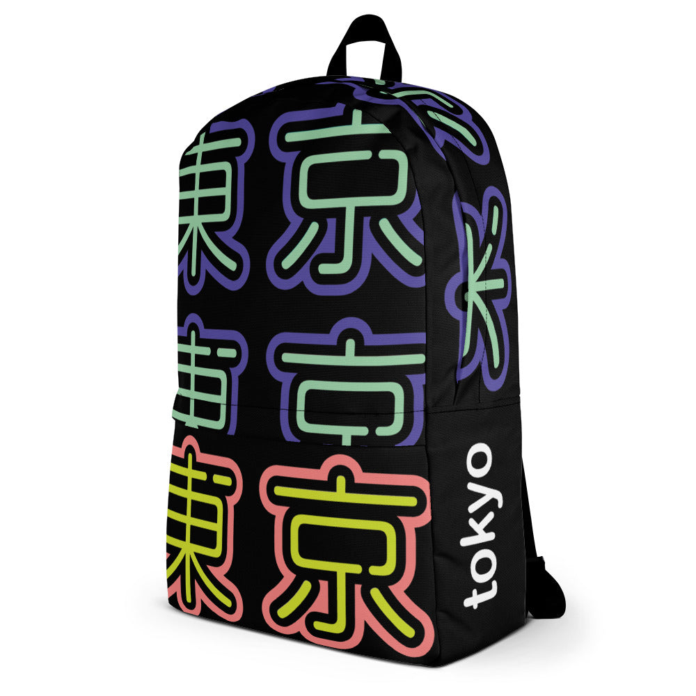 Tokyo - blue & green neon backpack