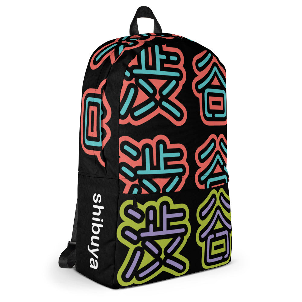 Shibuya - pink & green neon backpack