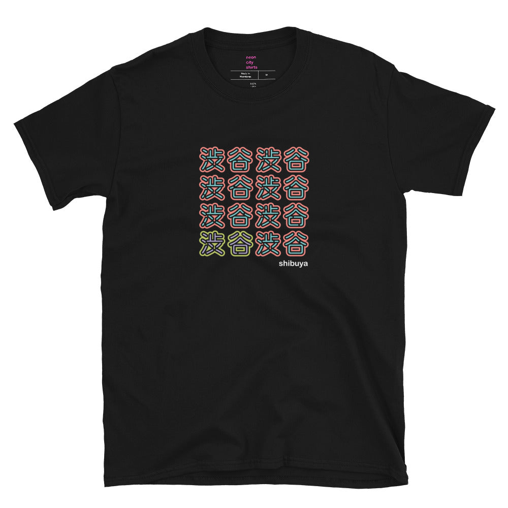 Shibuya - orange & green neon short-sleeve unisex t-shirt