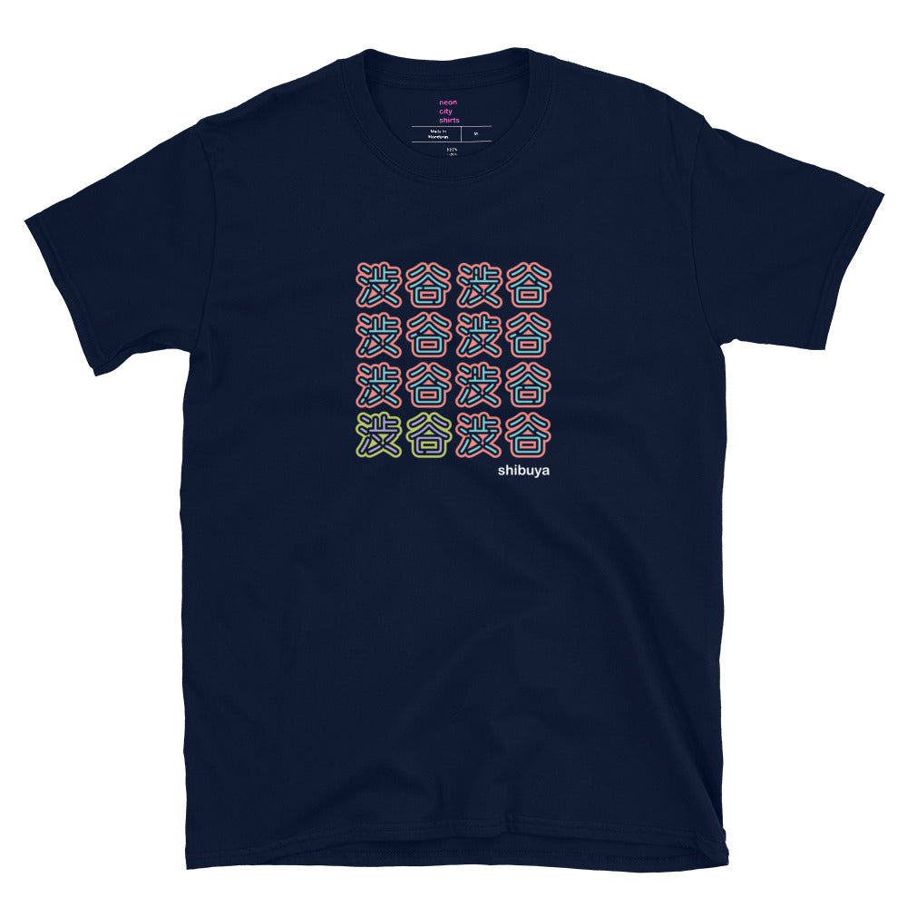 Shibuya - orange & green neon short-sleeve unisex t-shirt