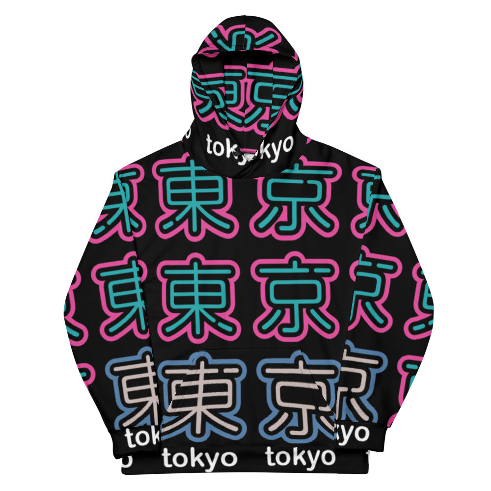 Tokyo - pink & green neon unisex hoodie